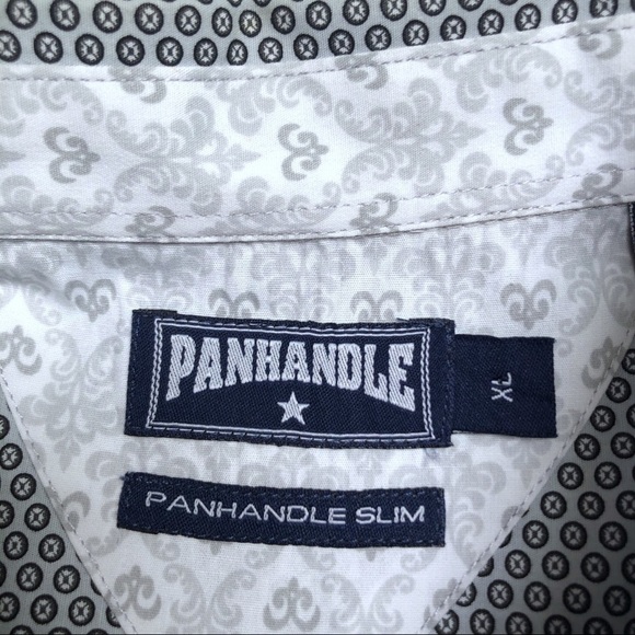 Panhandle Slim Gray Geometric Dress Shirt XL - Picture 4 of 8